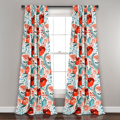 Poppy Garden Light Filtering Window Curtain Panel Sets