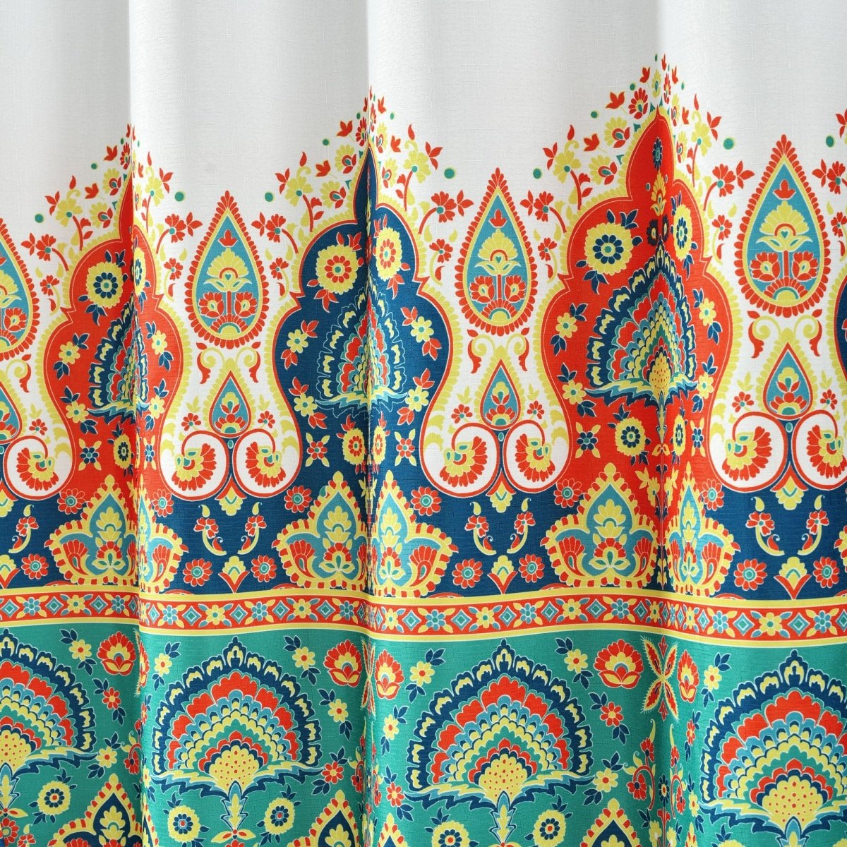 Bohemian Meadow Shower Curtain w/ Liner &amp; Hooks - Complete Set