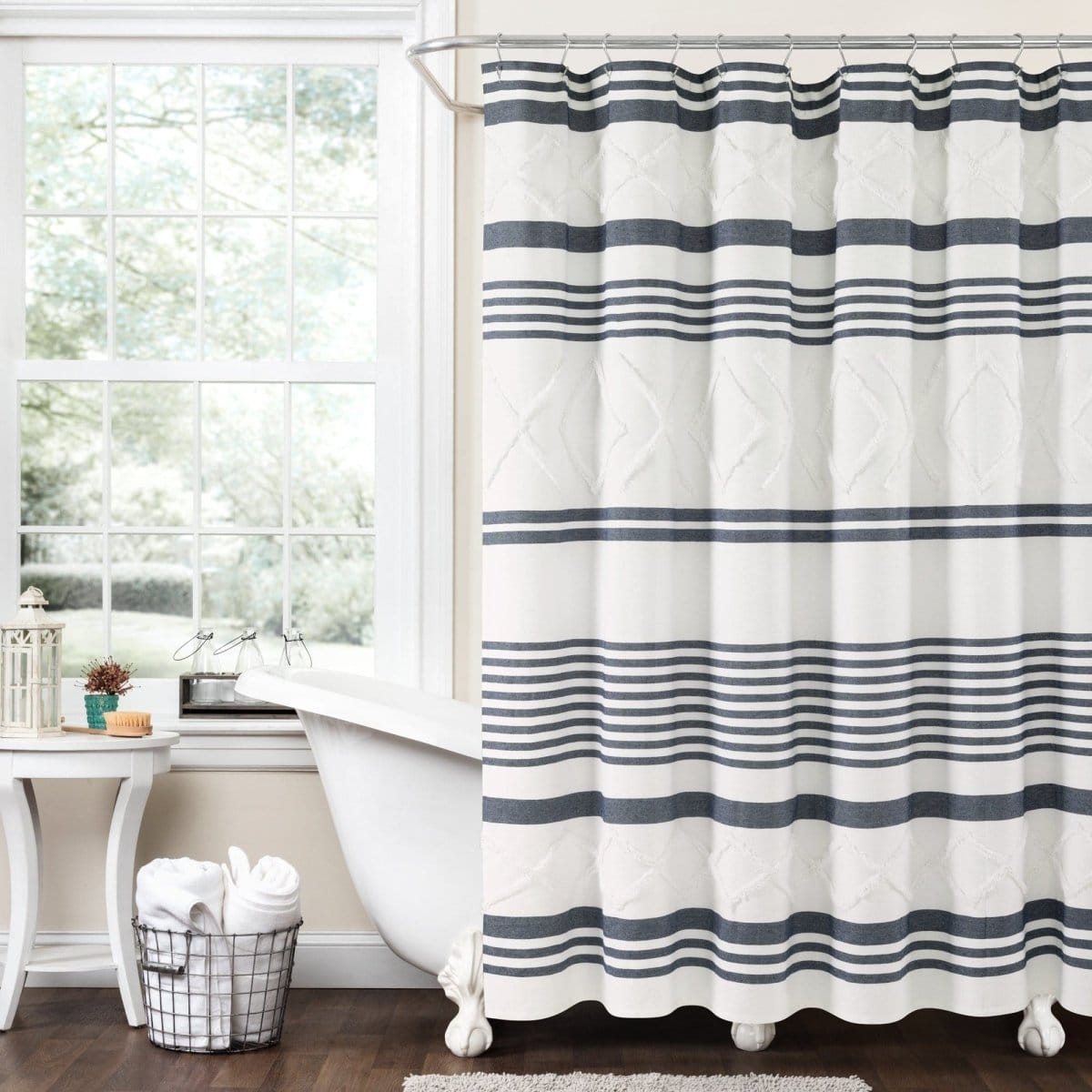 Urban Tufted Recycled Cotton Blend Shower Curtain