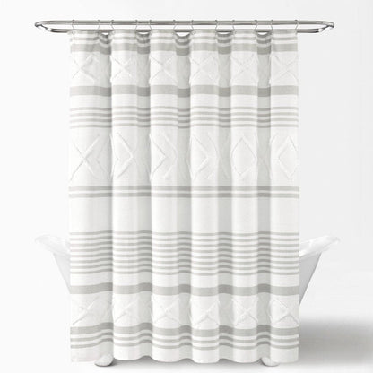 Urban Tufted Recycled Cotton Blend Shower Curtain