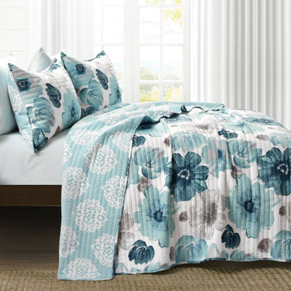 Leah 3 Piece Reversible Quilt Sets - 5 Colors