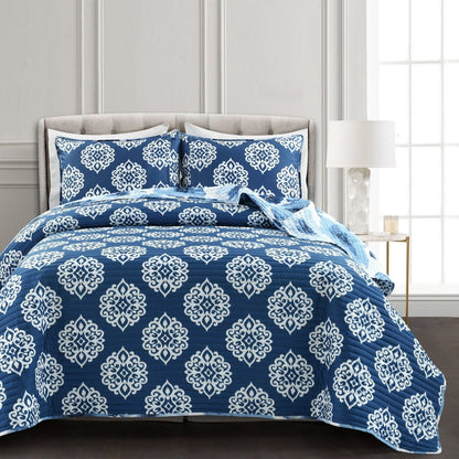 Leah 3 Piece Reversible Quilt Sets - 5 Colors