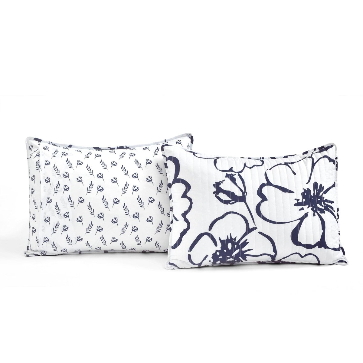 Scandinavian Reversible Floral Quilt 3 Piece Set - 2 Colors