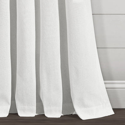 Boho Pom Pom Tassel Faux Linen Window Curtain Panels