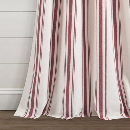 Farmhouse Stripe Yarn Dyed Curtain Panel Sets in Multiple Colors and Sizes