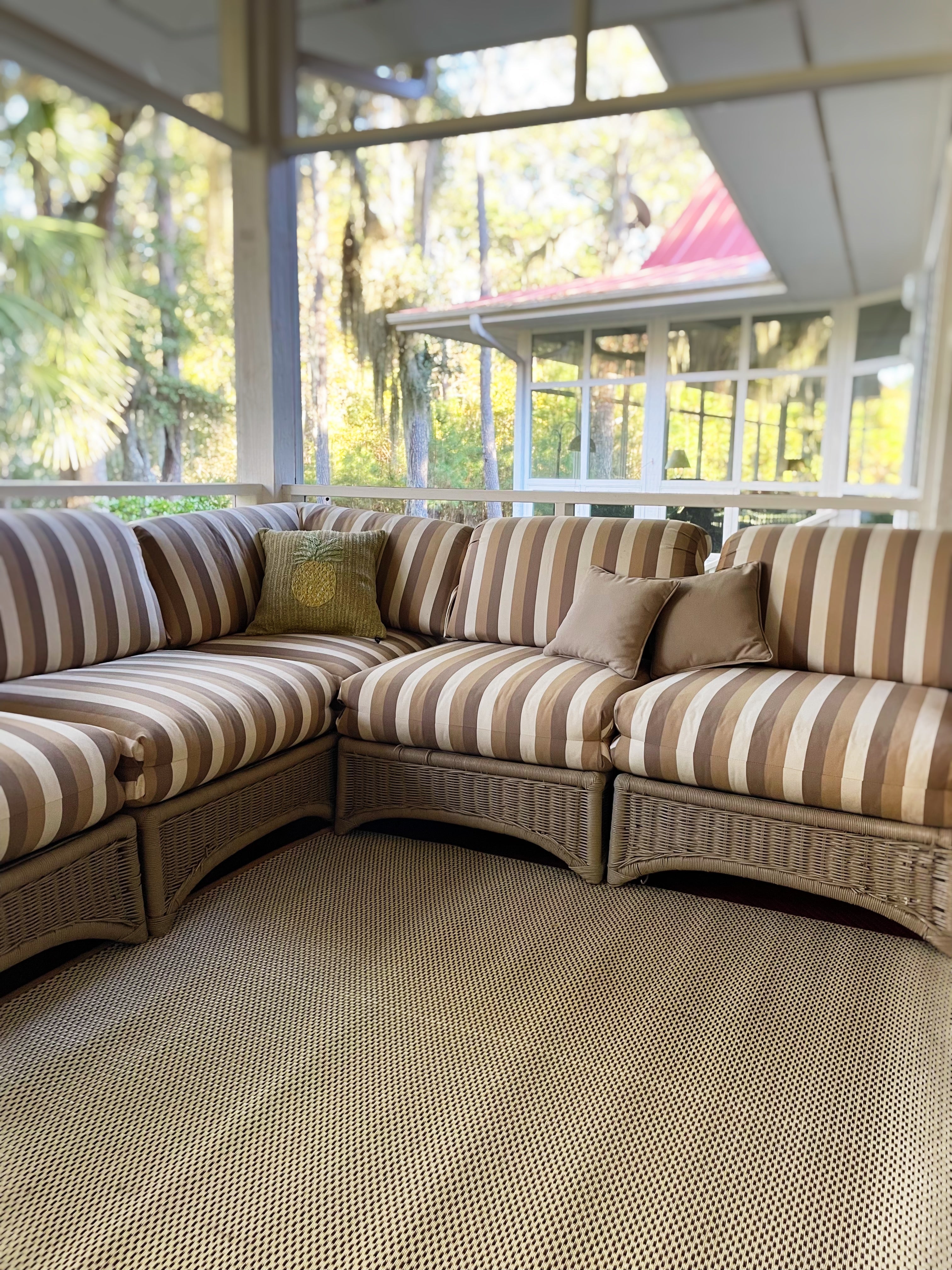 Basic Cream &amp; Brown Reversible Outdoor Mat