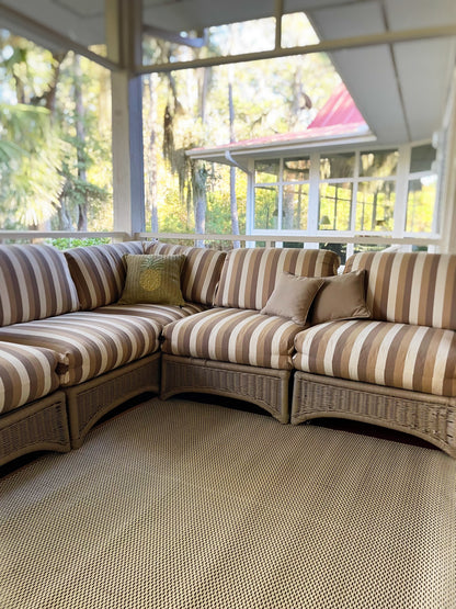 Basic Cream &amp; Brown Reversible Outdoor Mat
