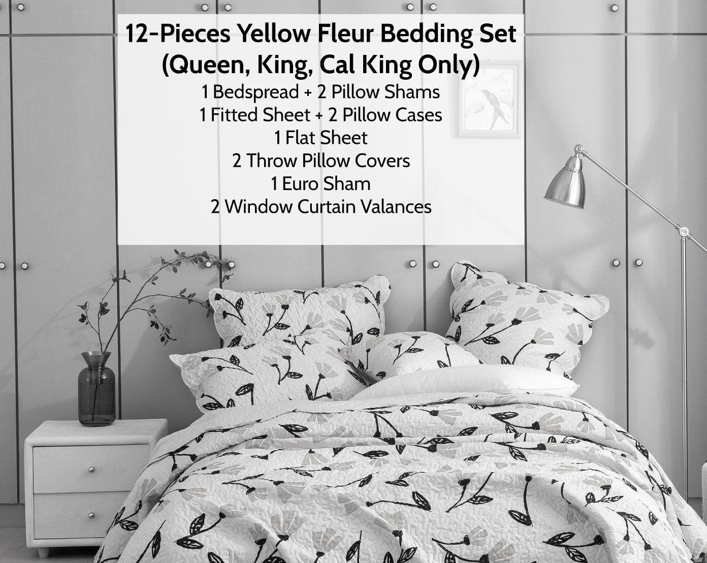 Bed in a Bag Bundle Set - Yellow Fleur