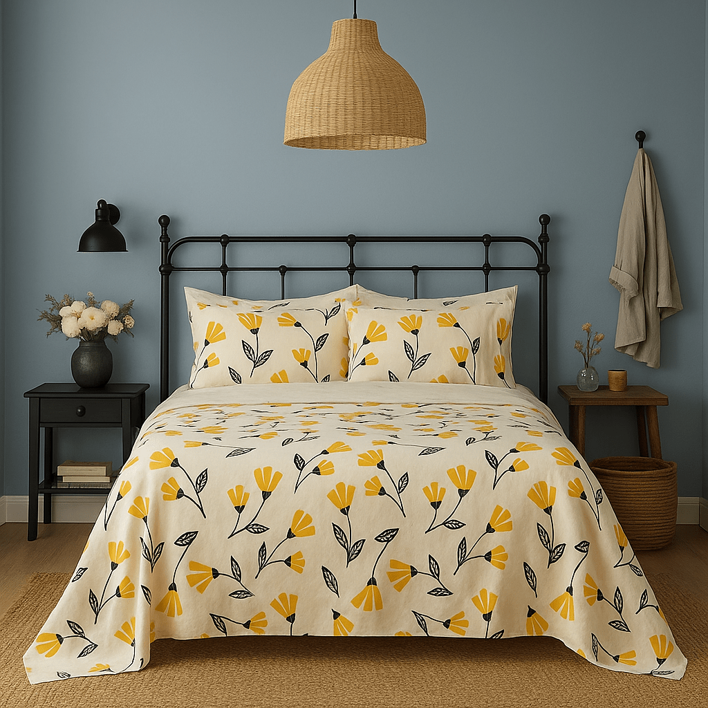 Yellow Fleur Sheet Set