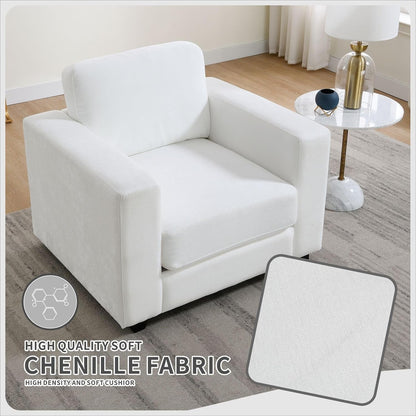 39 Inch Oversized Chenille Upholstered Accent Chair