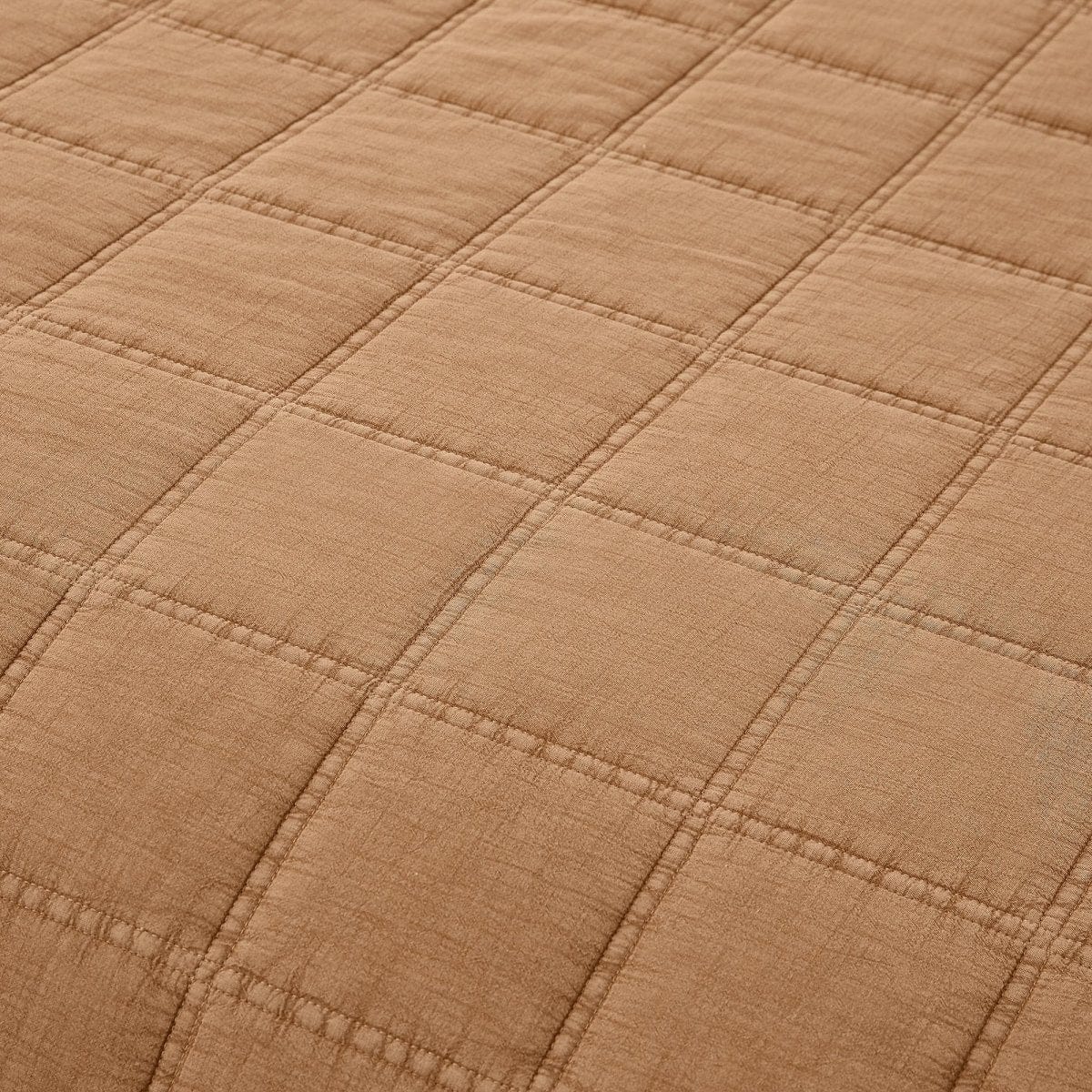 Logan Stone Washed Cotton Quilt 3 Piece Set - Sand, Faded Olive