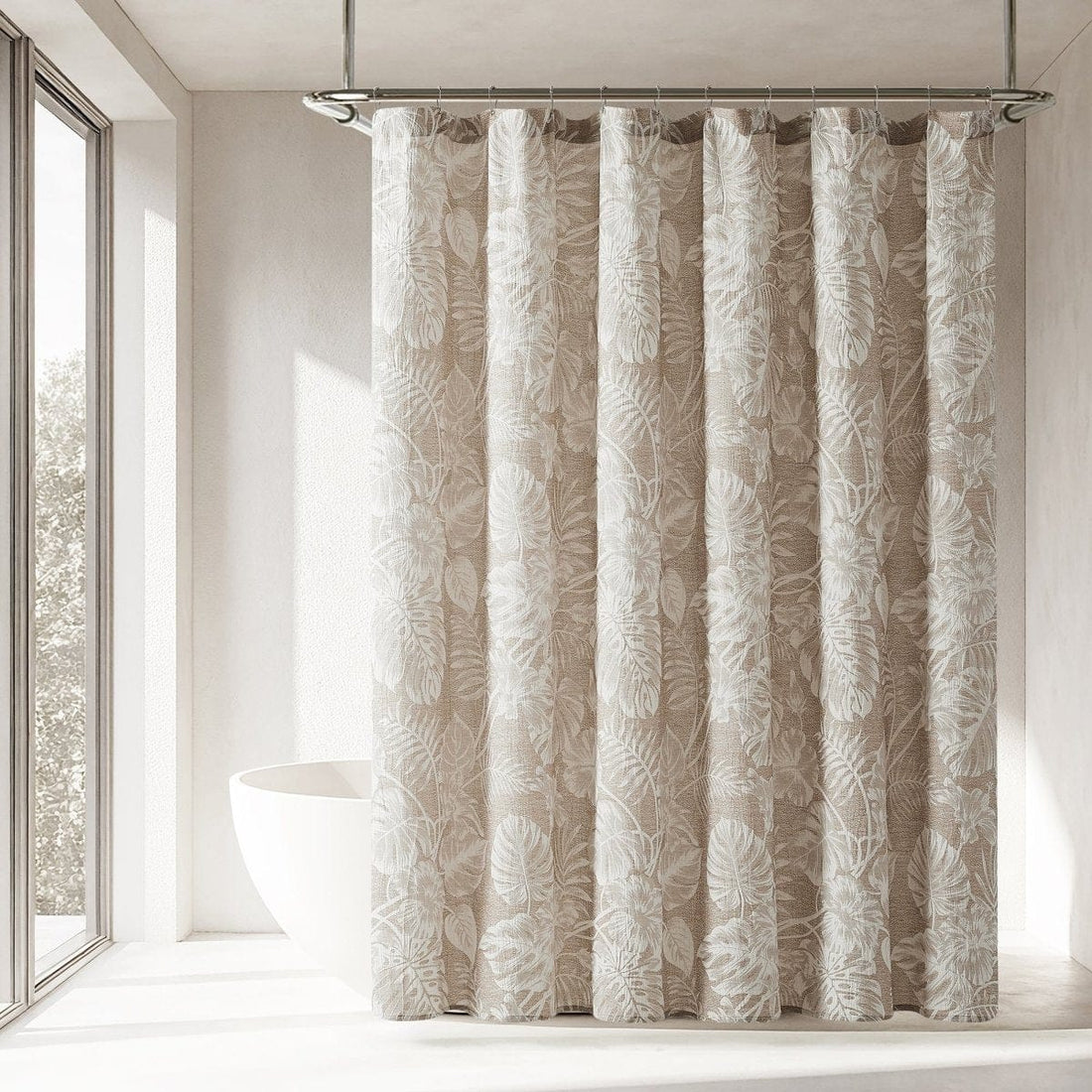 Bali Tropical Leaves Shower Curtain