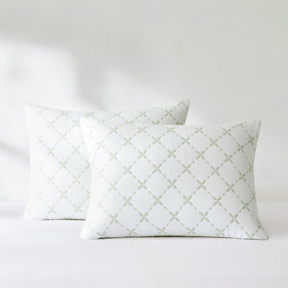 Diamond Leaf Jacquard Reversible Quilt Set - 3 Colors