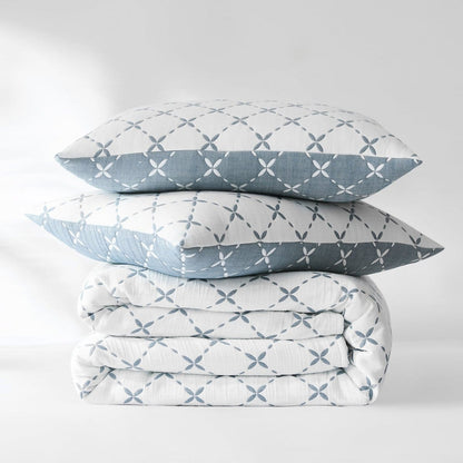 Diamond Leaf Jacquard Reversible Quilt Set - 3 Colors