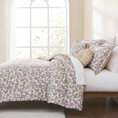 Lillian Block Print 5 Pc Reversible Comforter Set