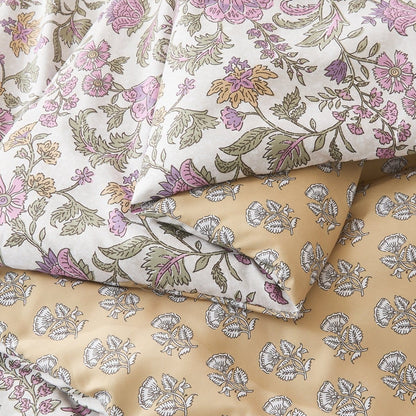 Lillian Block Print 5 Pc Reversible Comforter Set