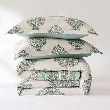 Sofia Flower Block Bouquet Cotton Comforter Set