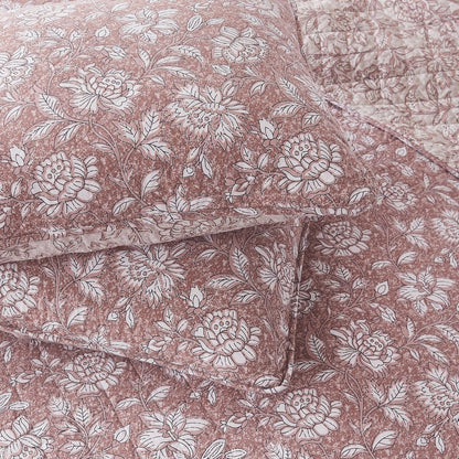 Zara Floral Block Reversible Cotton Quilt Set