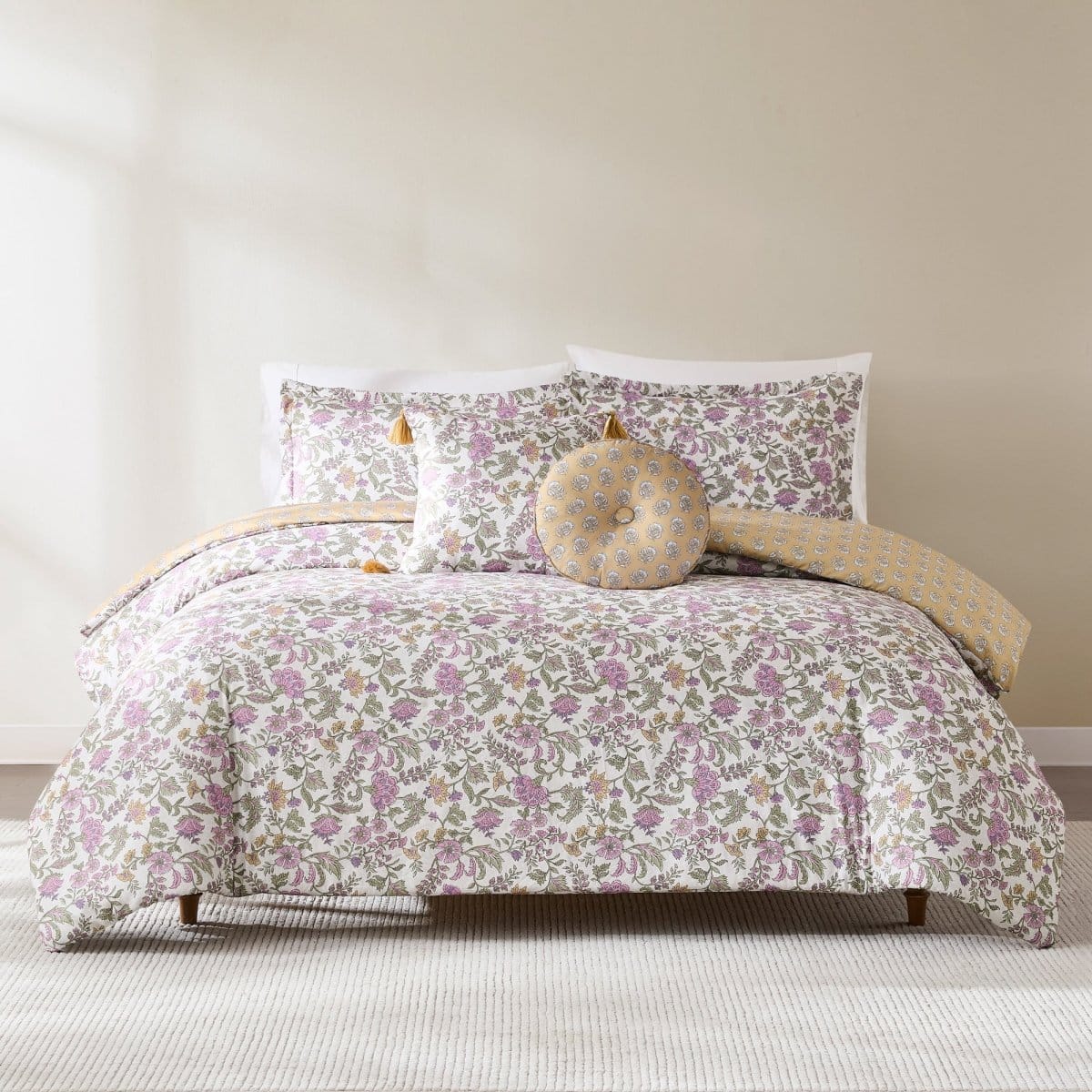 Lillian Block Print 5 Pc Reversible Comforter Set