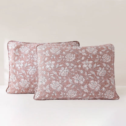 Zara Floral Block Reversible Cotton Quilt Set