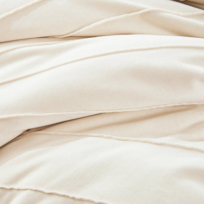 Solar Drift Velvet Duvet Cover Set - Cream
