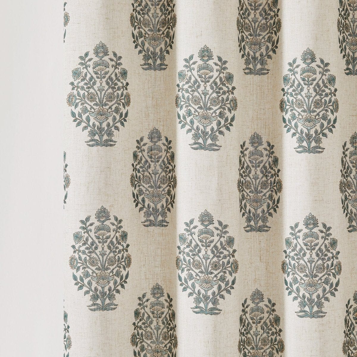Sofia Flower Block Print Bouquet Shower Curtain