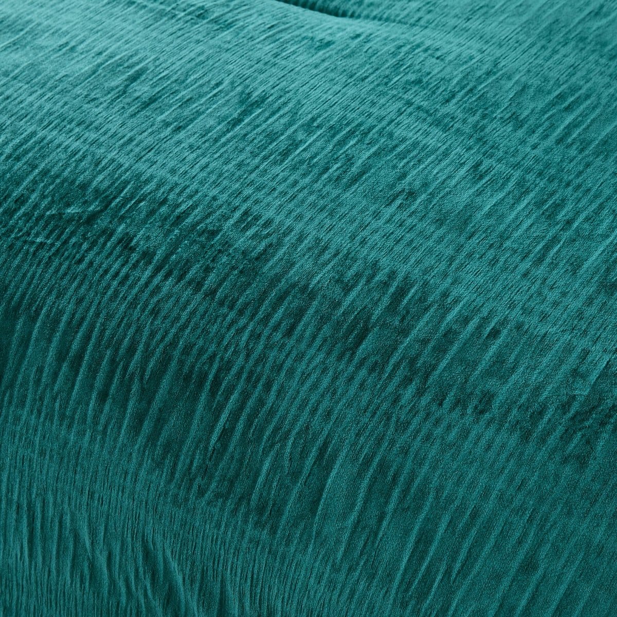 Azalea Ruched Velvet Stripe Comforter Set in Teal Green or Light Grey