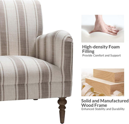Tan Stripe Accent Chair