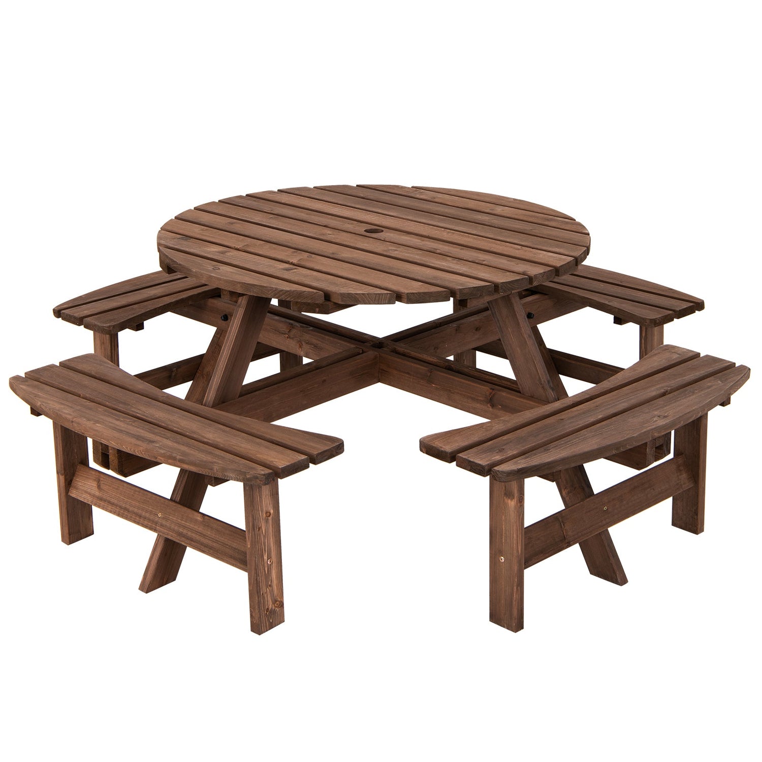 8 Seat Wood Picnic Dining Set