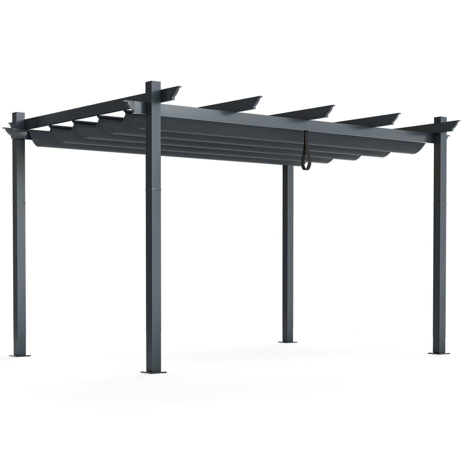 10 x 13 Ft Outdoor Aluminum Retractable Pergola Canopy Shelter - Beige or Gray