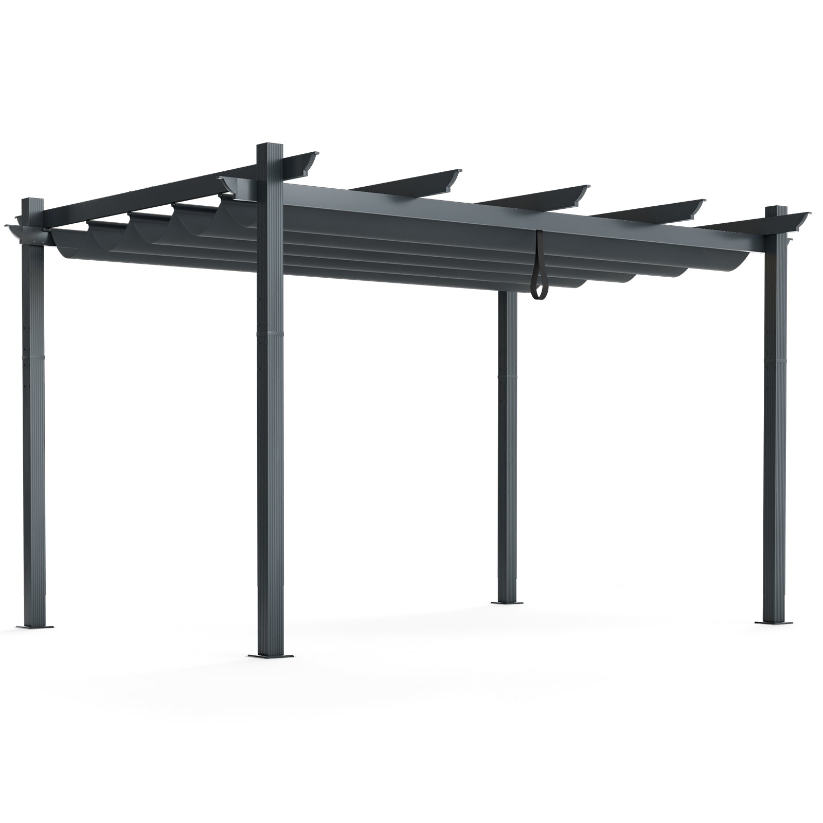 10 x 13 Ft Outdoor Aluminum Retractable Pergola Canopy Shelter - Beige or Gray