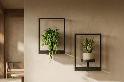 Metal Wall Frame with Shelf (2 pc Set)