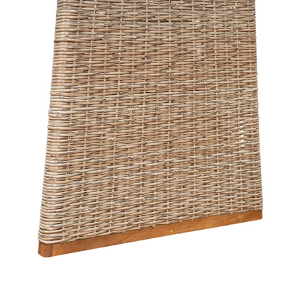 Outdoor Acacia Wood Dining Table - Teak + Light Brown Wicker