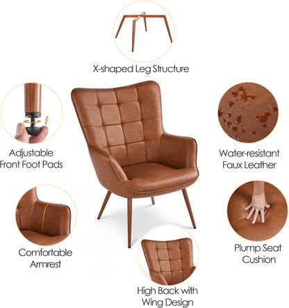 Modern Accent Chair With Metal Legs