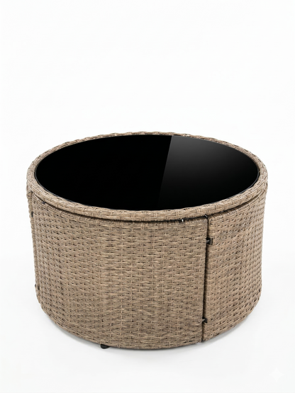 Curved Rattan Outdoor Conversation Set