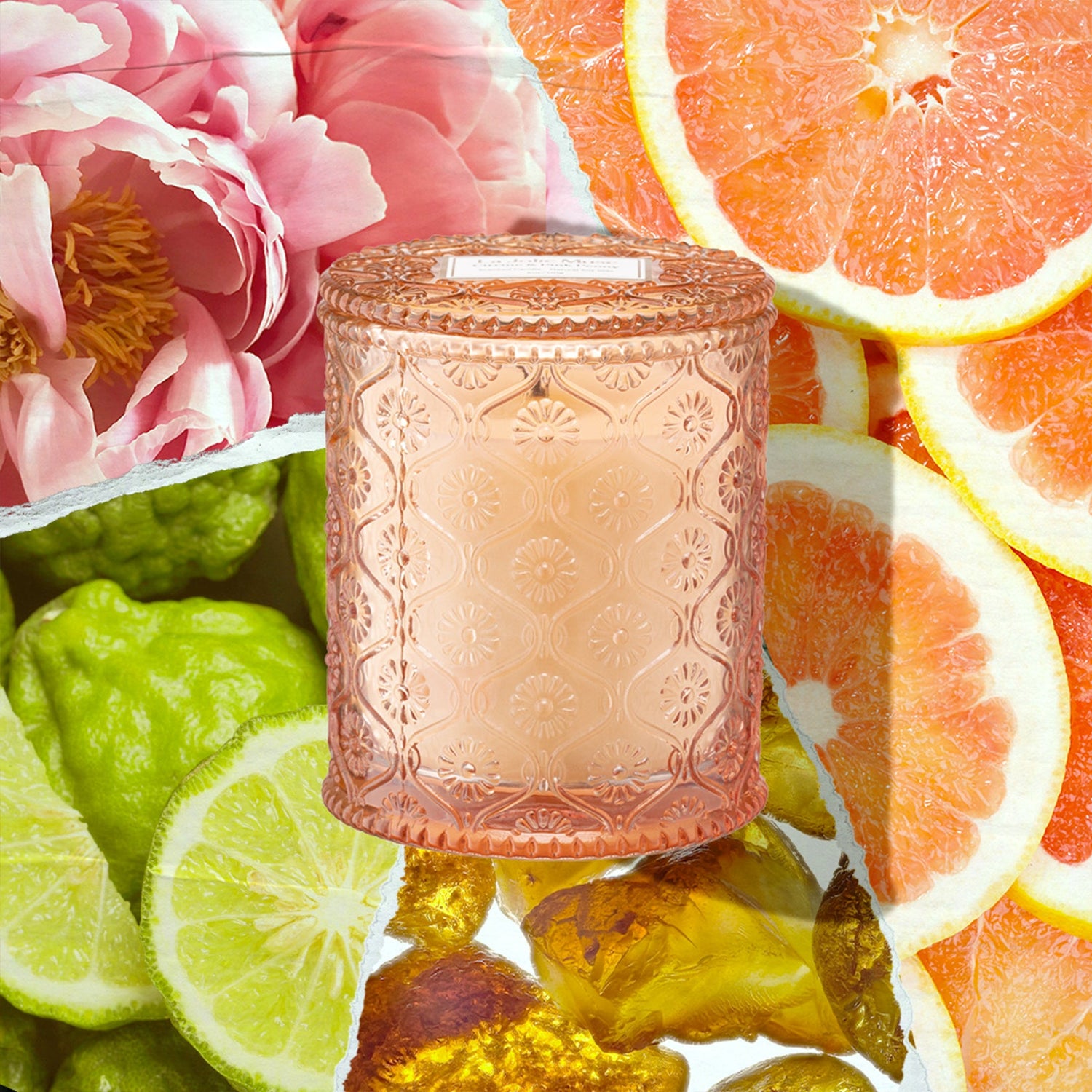 Maelyn - Citrine &amp; Pink Peony 6oz Candle