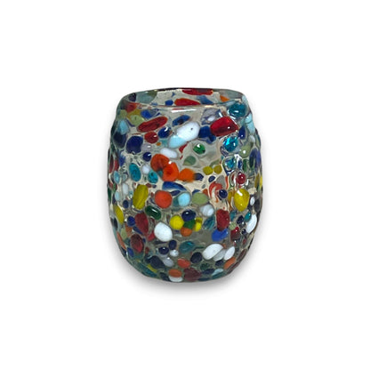 Rounded Mexican Shot Glass | Hand-Blown Mexican Confetti Glassware