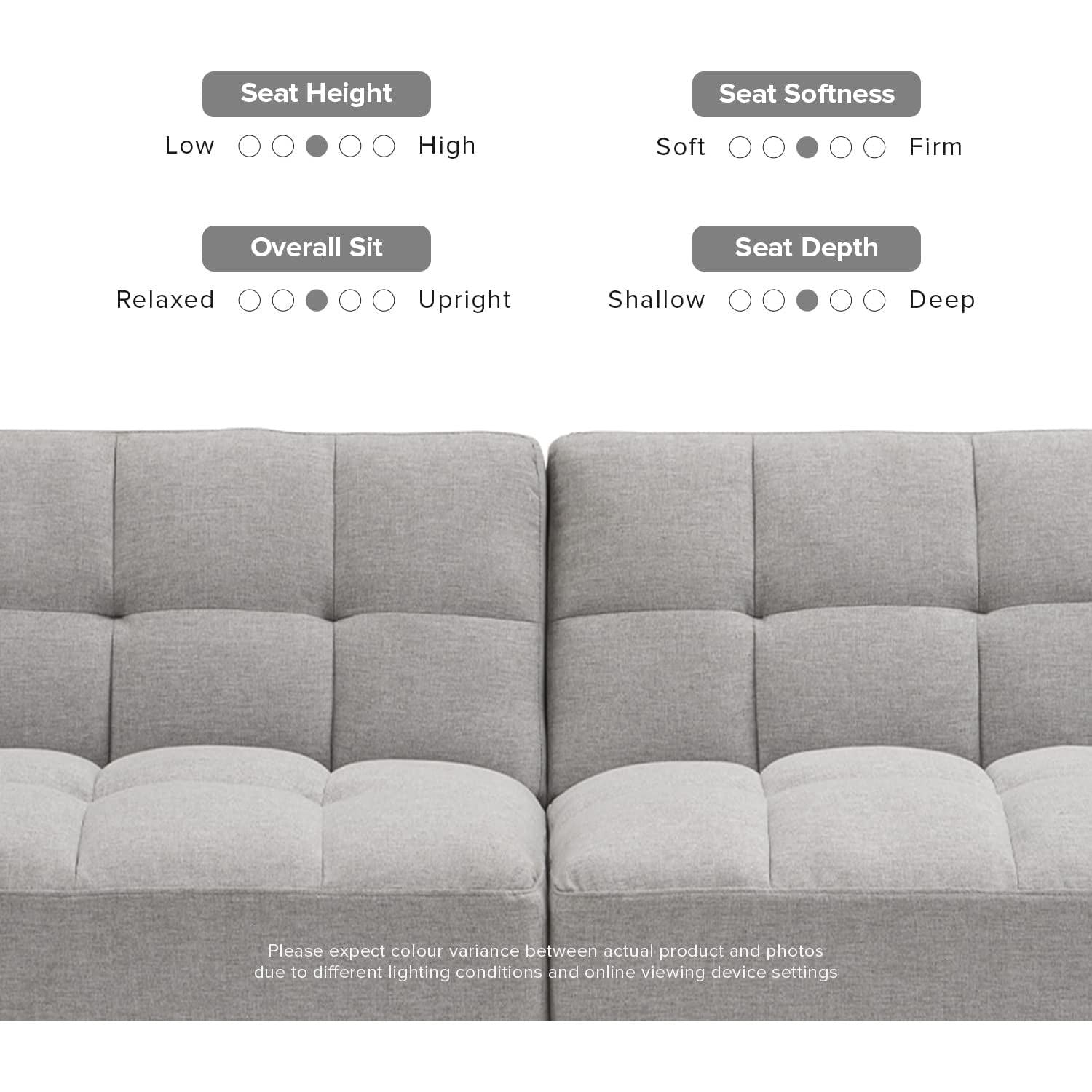 Light Gray Fabric Futon Sofa Bed