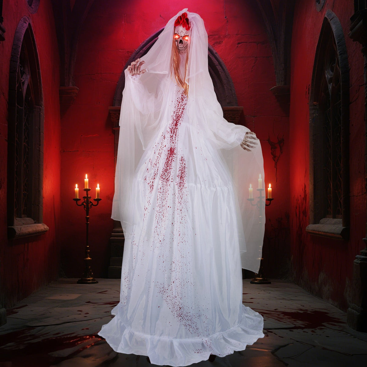 Haunted Animatronic Standing Bride - 7.2 FT Halloween Decoration