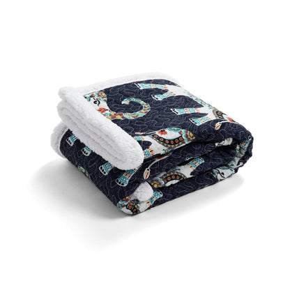 Hati Elephants Sherpa Throw - 3 Colors