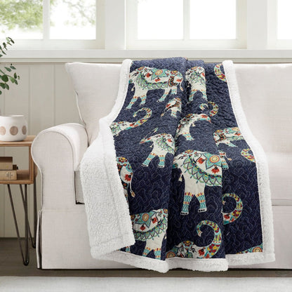 Hati Elephants Sherpa Throw - 3 Colors