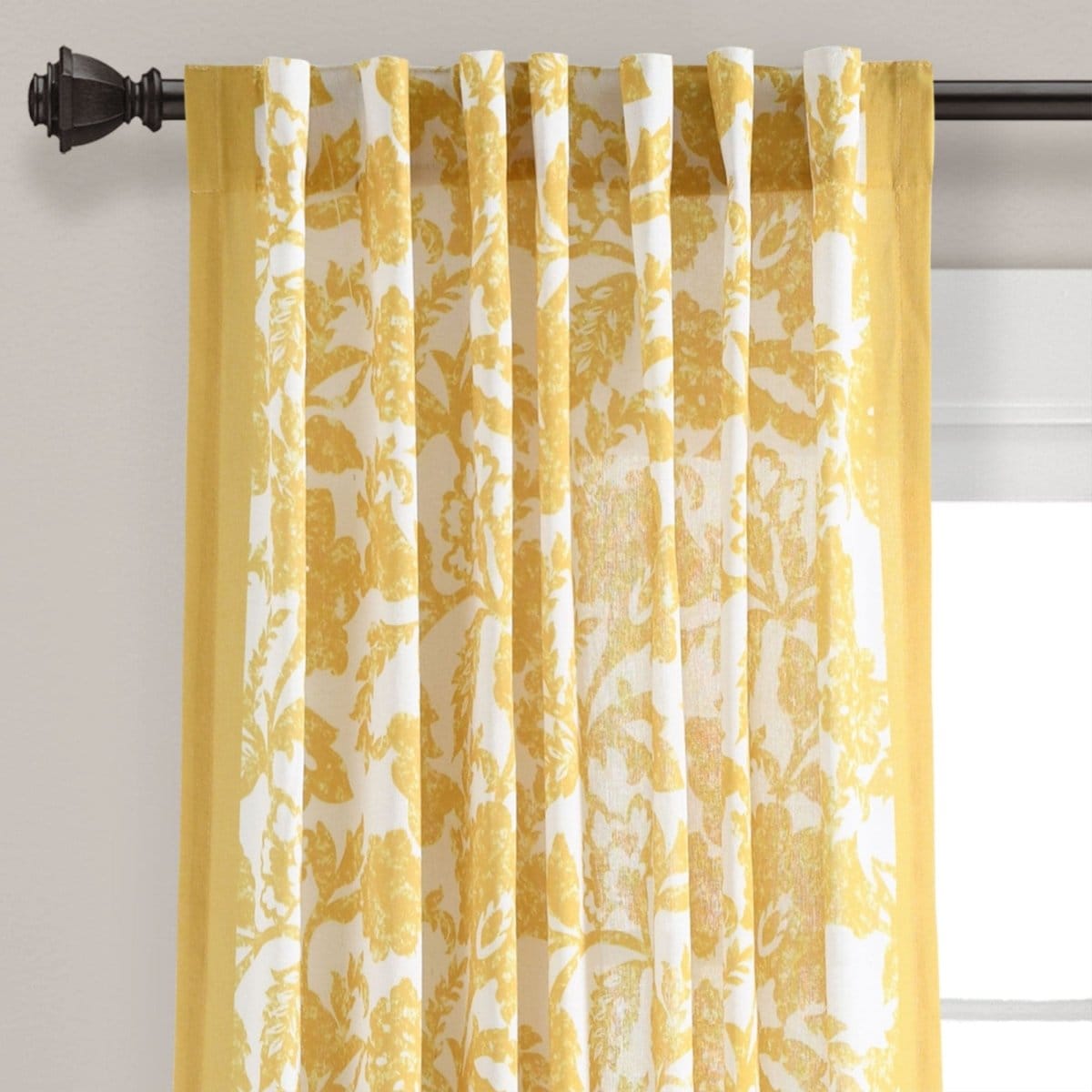 Emma Textured Jacobean Window Curtain Panels