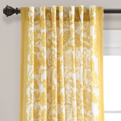 Emma Textured Jacobean Window Curtain Panels