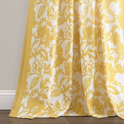 Emma Textured Jacobean Window Curtain Panels