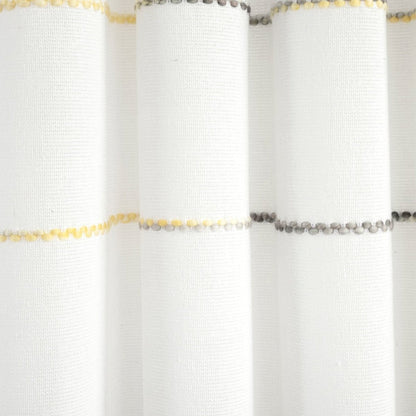 Farmhouse Boho Stripe Woven Tassel Yarn Dyed Recycled Cotton Blend Window Curtain Panel Sets