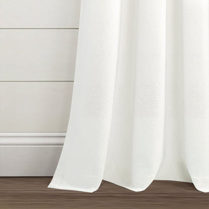 Farmhouse Boho Stripe Woven Tassel Yarn Dyed Recycled Cotton Blend Window Curtain Panel Sets