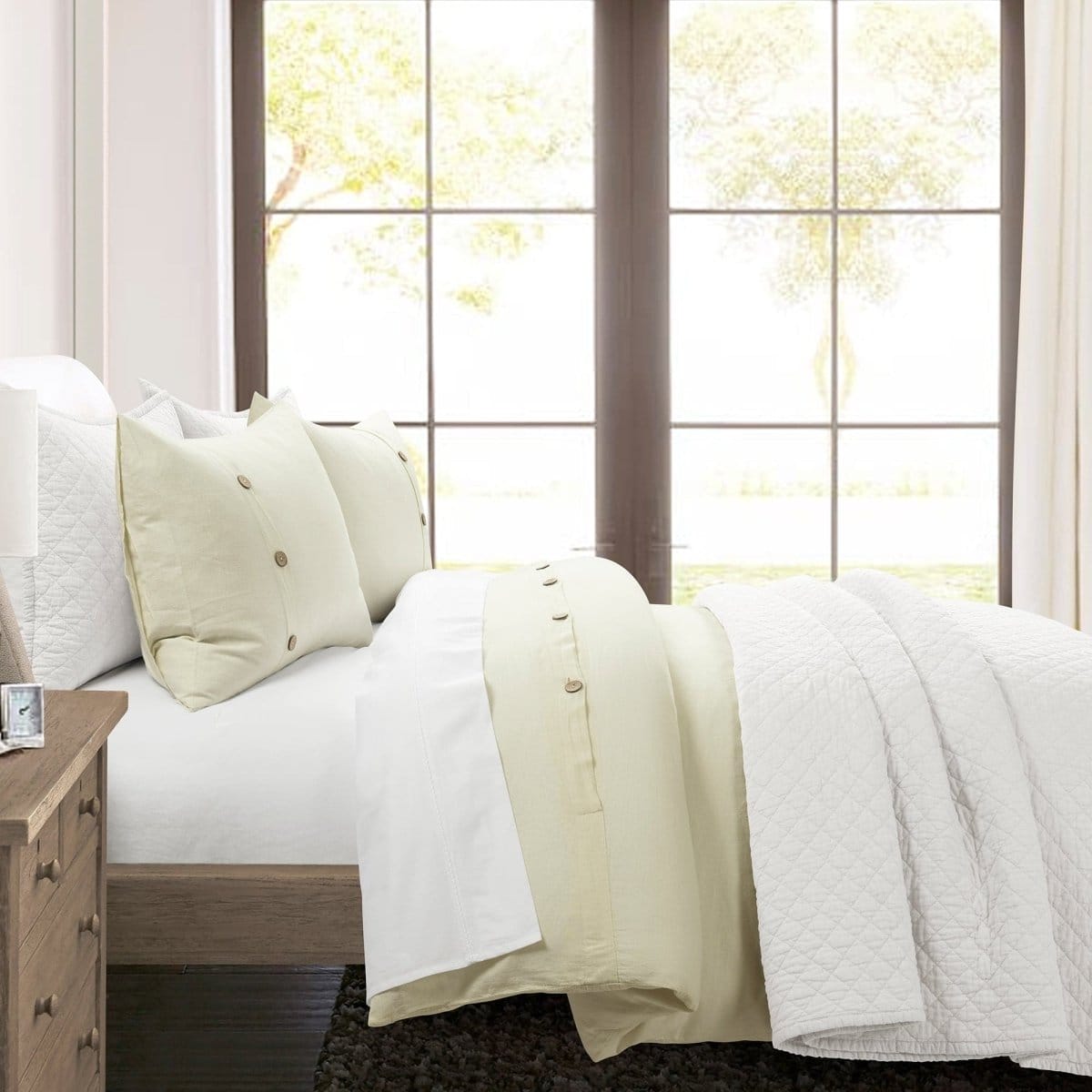 Belgian Flax Linen Rich Cotton Blend Duvet Cover 3 Piece Sets