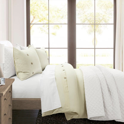 Belgian Flax Linen Rich Cotton Blend Duvet Cover 3 Piece Sets