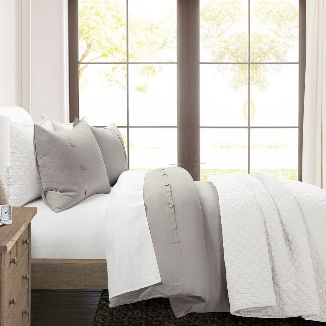 Belgian Flax Linen Rich Cotton Blend Duvet Cover 3 Piece Sets