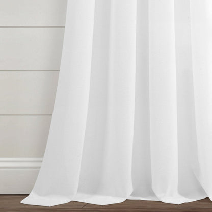 Farmhouse Boho Stripe Woven Tassel Yarn Dyed Recycled Cotton Blend Window Curtain Panel Sets